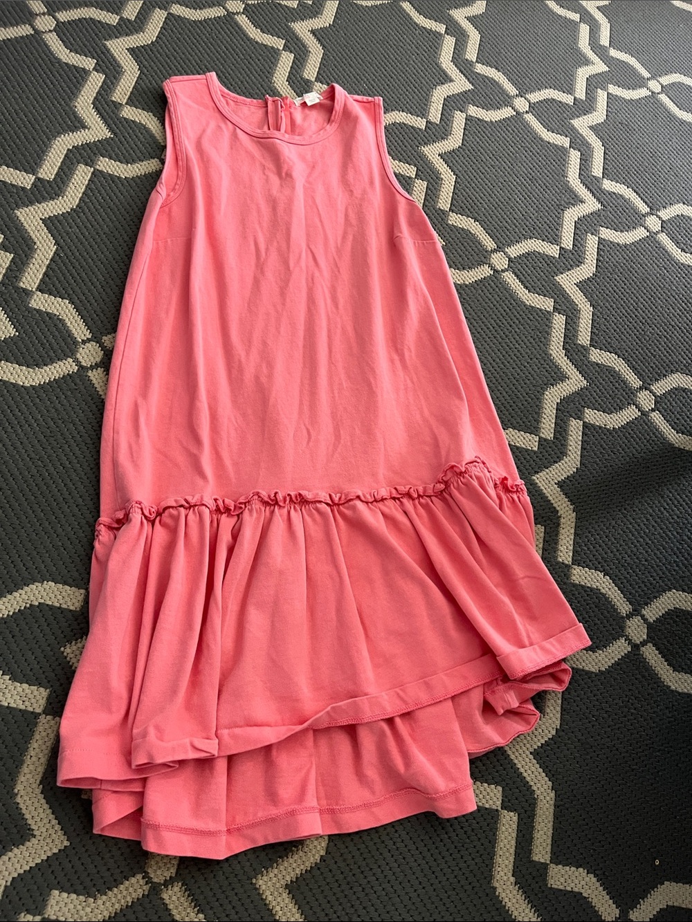 Crewcuts Pink Ruffle-Hem Sleeveless Dress